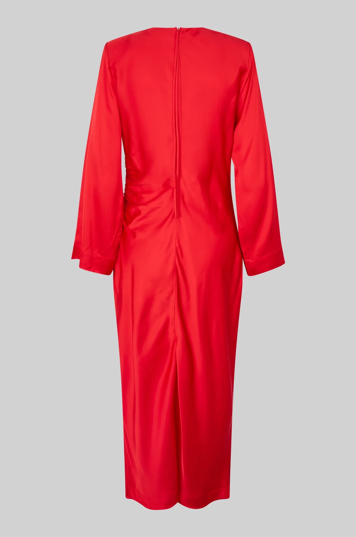 Second Female - Silk Side Rouched Silk Dress - Goji Berry