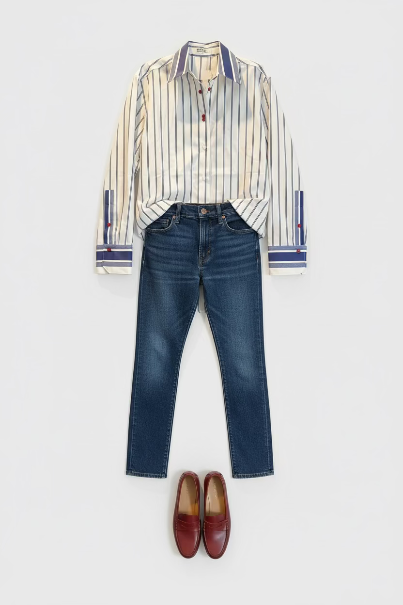 Eder by Anna - Belle Stripe Shirt detailed buttons