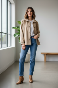 Velvet Stretch Cord Cosy Jacket