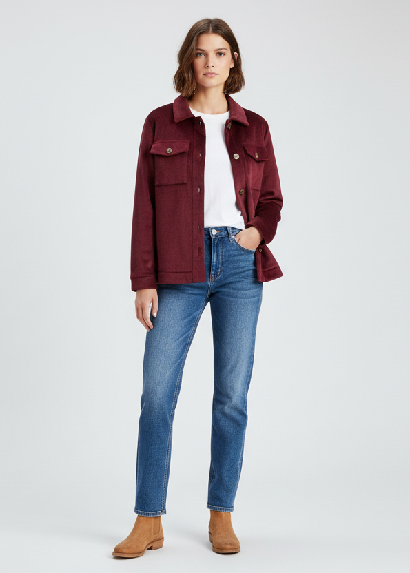 Velvet Stretch Cord Cosy Jacket