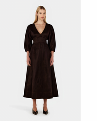 Hansen & Gretel - Penelope Chocolate Taffeta Dress