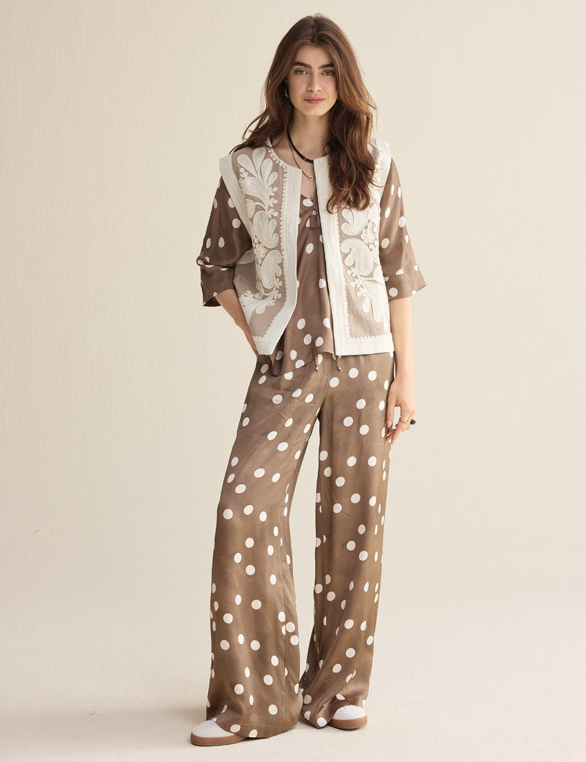 Summum - Pants Irregular Dot Heavy - Khaki