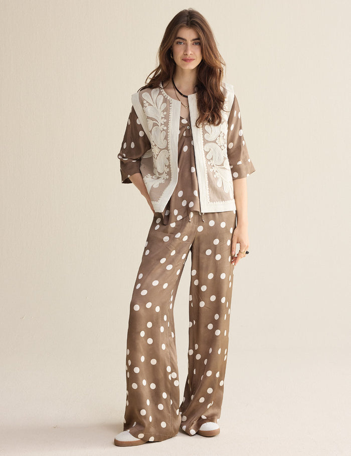 Summum - Pants Irregular Dot Heavy - Khaki
