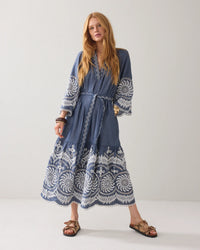 Summum - Dress Chambray Embroidered - Indigo
