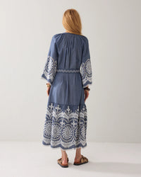 Summum - Dress Chambray Embroidered - Indigo