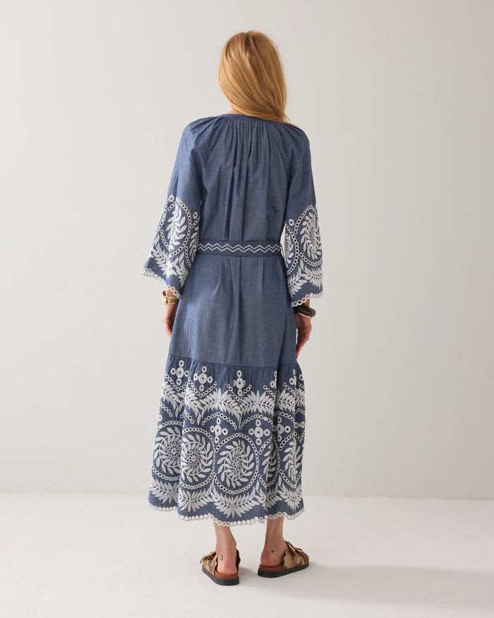 Summum - Dress Chambray Embroidered - Indigo