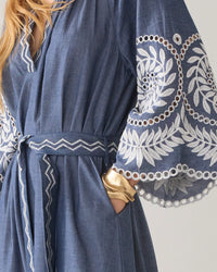 Summum - Dress Chambray Embroidered - Indigo