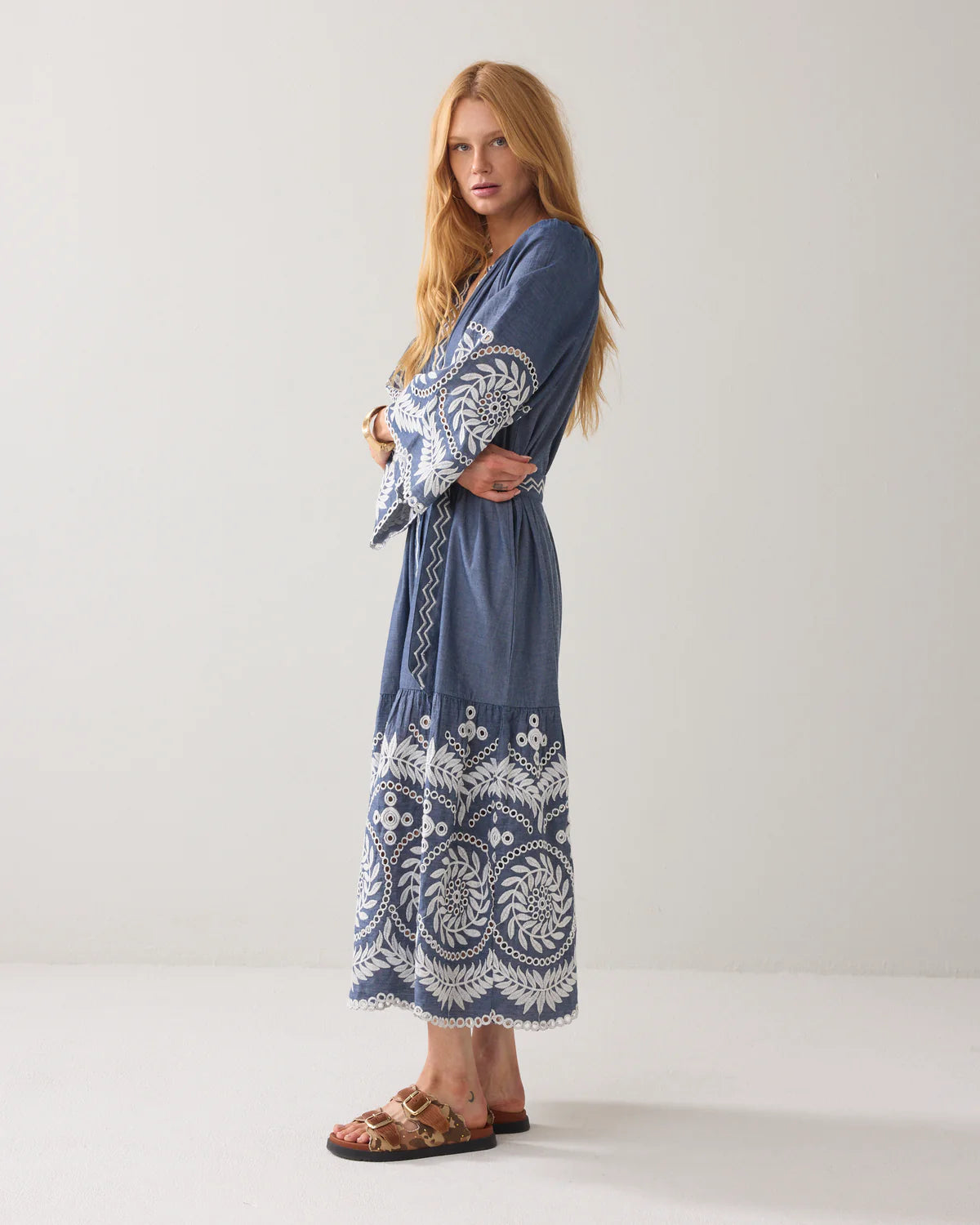 Summum - Dress Chambray Embroidered - Indigo