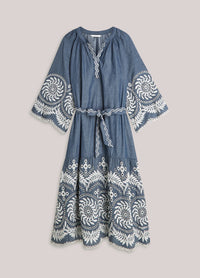 Summum - Dress Chambray Embroidered - Indigo