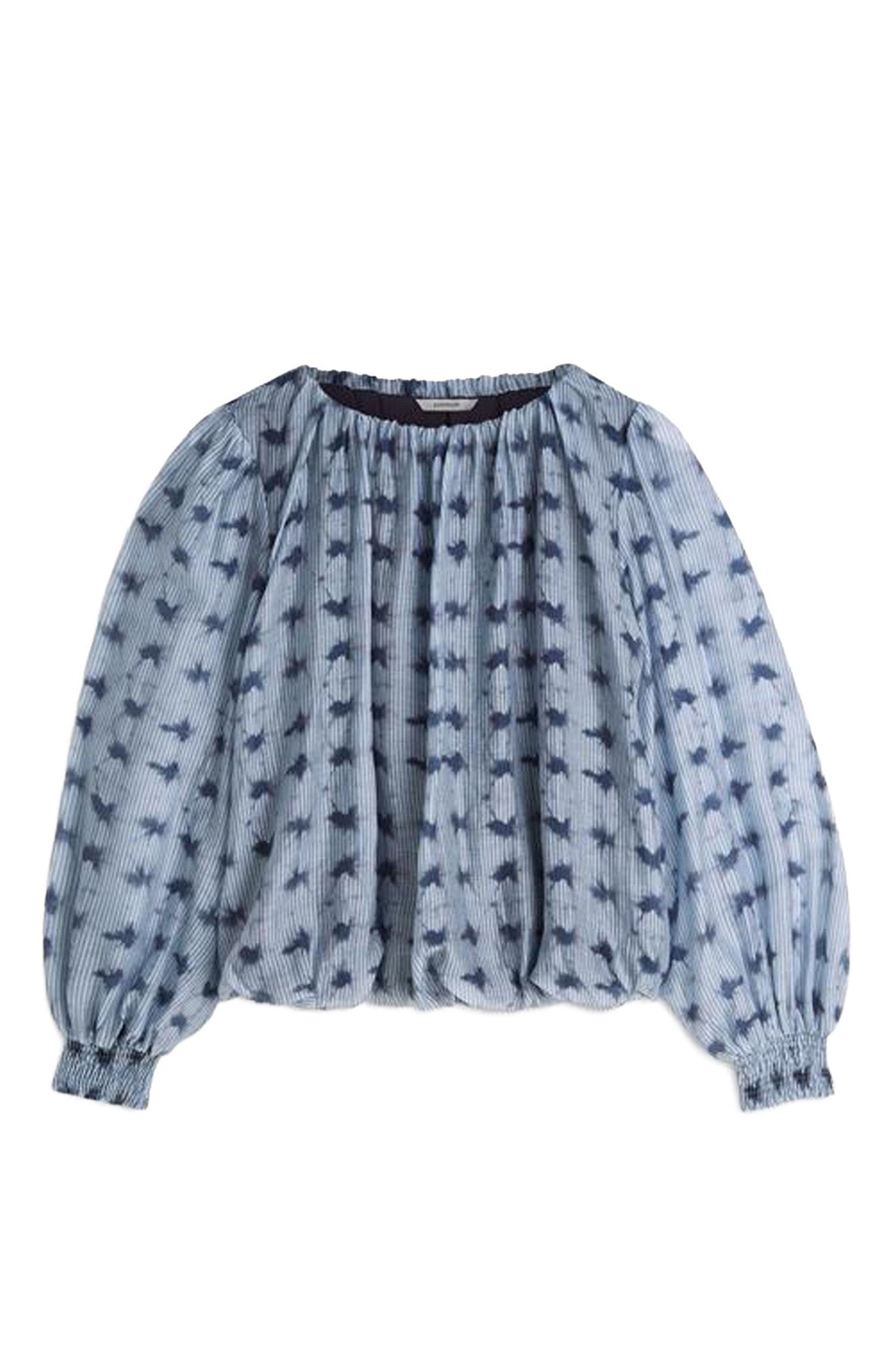 Summum - Tie Dye Stripe Top - Soft Blue