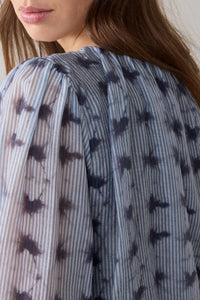 Summum - Tie Dye Stripe Top - Soft Blue