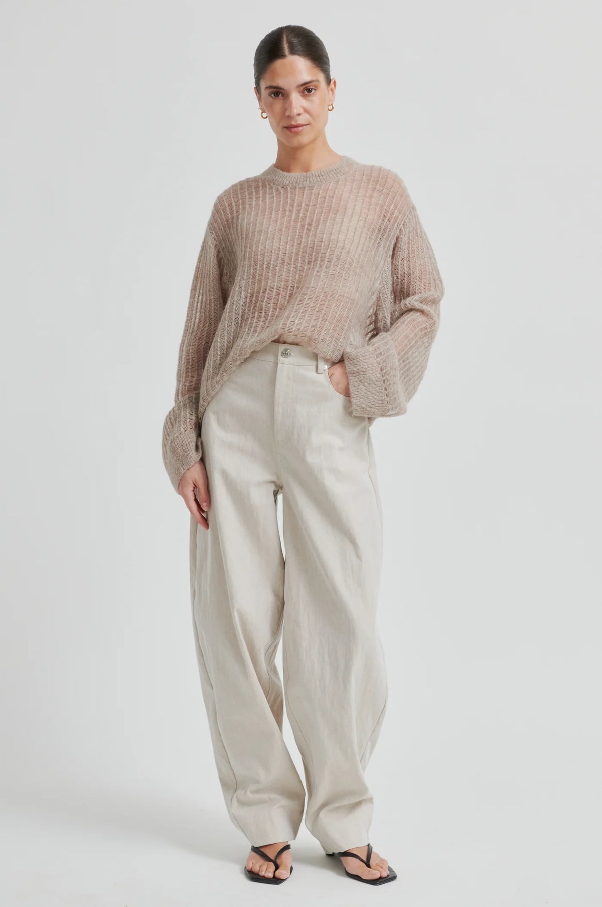 Second Female - Bacoli Barrel Trousers - Soft Beige
