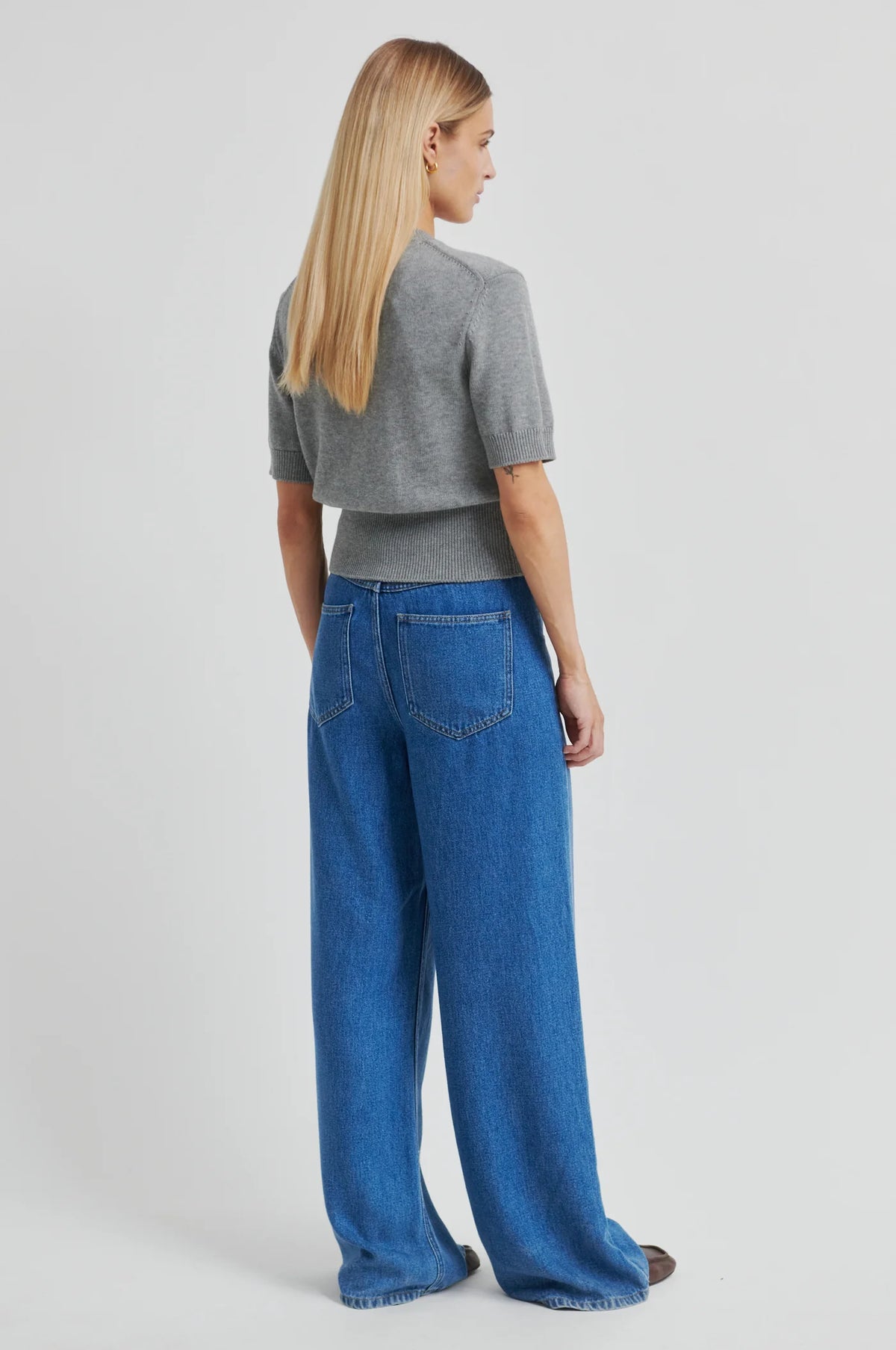 Second Female - Etna Knit SS Cardigan - Mid Grey Melange