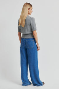 Second Female - Etna Knit SS Cardigan - Mid Grey Melange