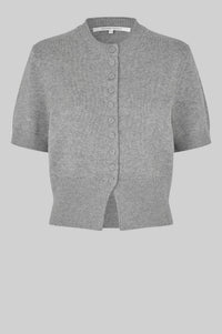 Second Female - Etna Knit SS Cardigan - Mid Grey Melange