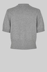 Second Female - Etna Knit SS Cardigan - Mid Grey Melange