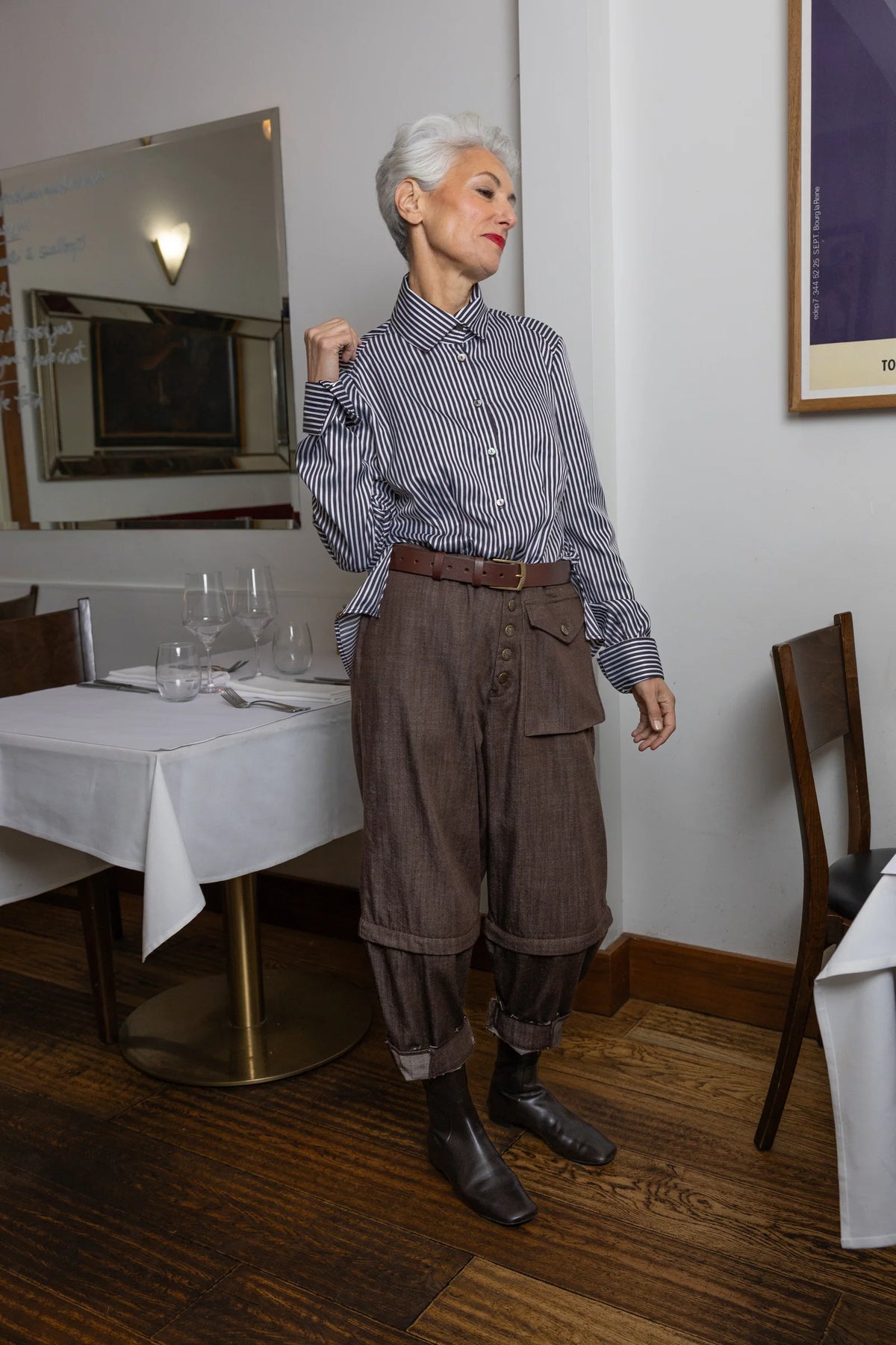 M.A. Dainty Keyes — Blue/Brown Stripe