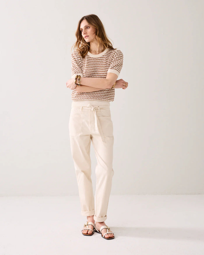 Summum - Sweater S-Slv Fancy Co Bldknit - Ivory