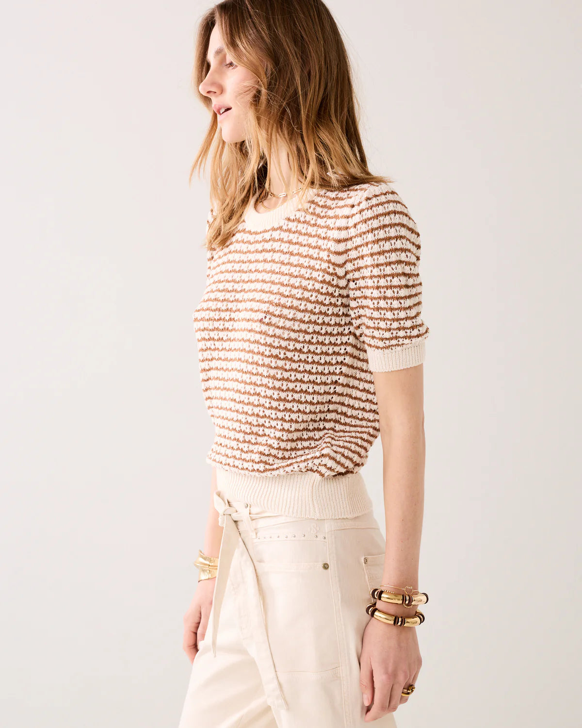 Summum - Sweater S-Slv Fancy Co Bldknit - Ivory