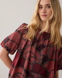 Summum - Top Balloon Slv All Over Print - Multicolour