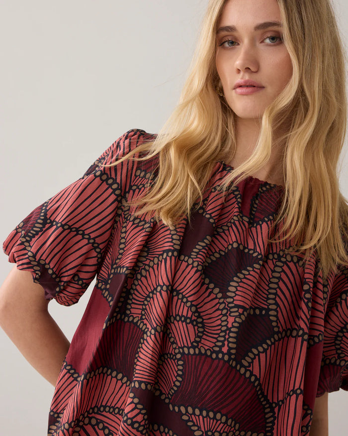 Summum - Top Balloon Slv All Over Print - Multicolour