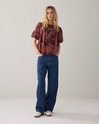 Summum - Top Balloon Slv All Over Print - Multicolour