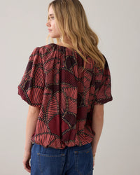 Summum - Top Balloon Slv All Over Print - Multicolour