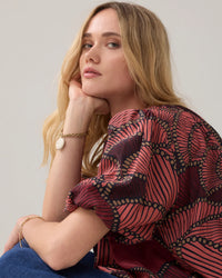 Summum - Top Balloon Slv All Over Print - Multicolour