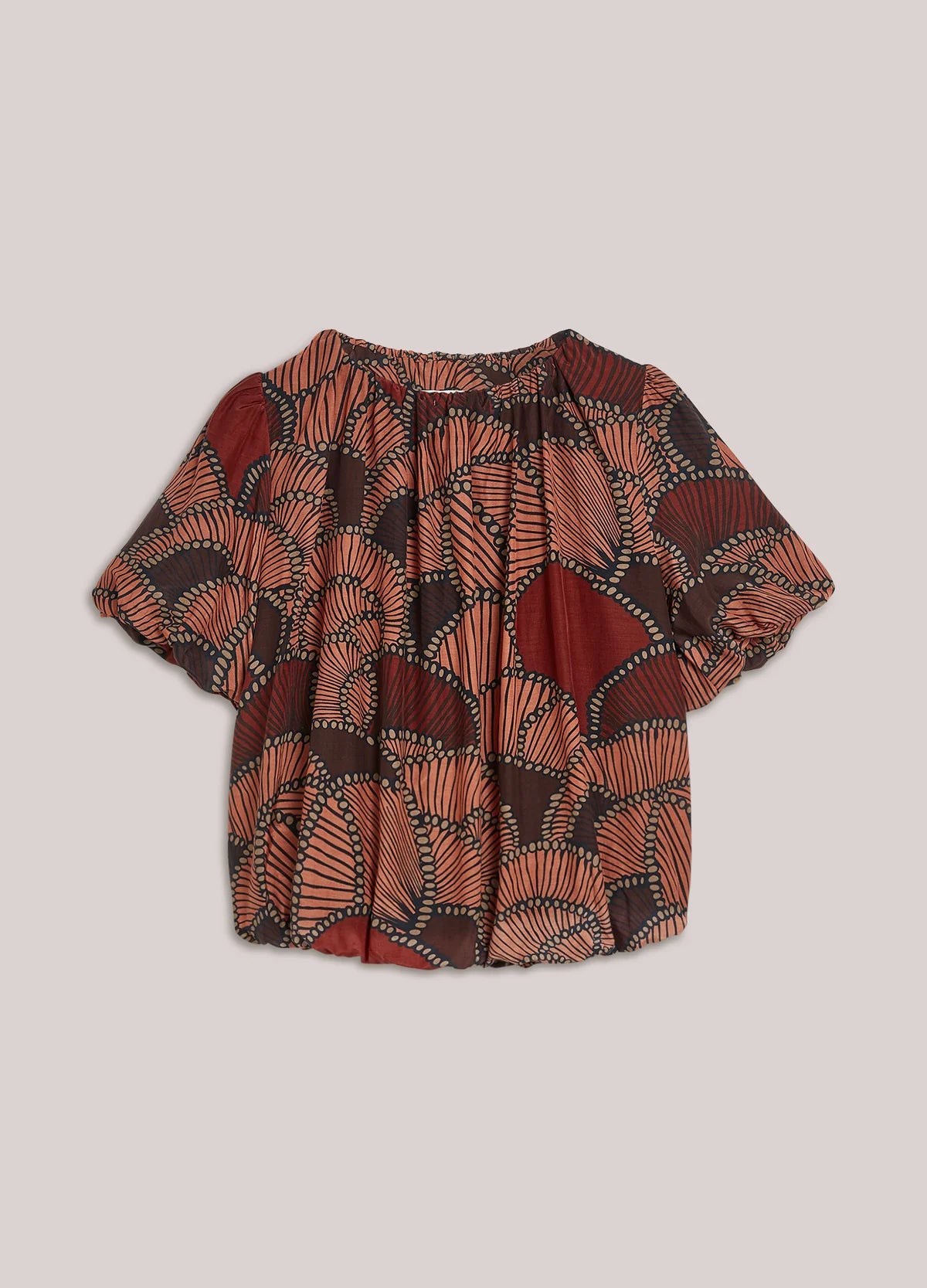 Summum - Top Balloon Slv All Over Print - Multicolour