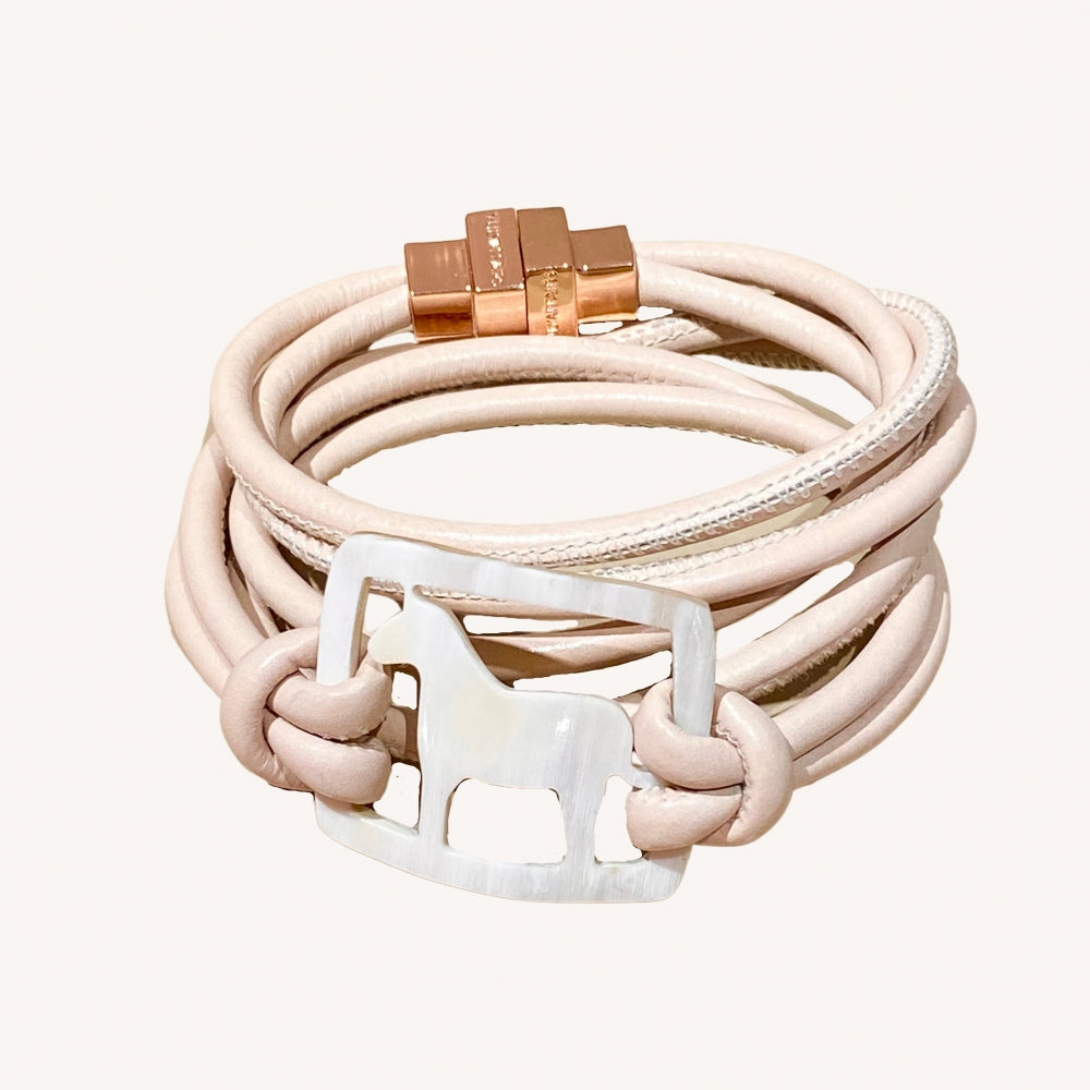 Genete Horse Wrap Leather & Horn Bracelet