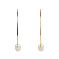 Pearl Curve Earrings - Gold