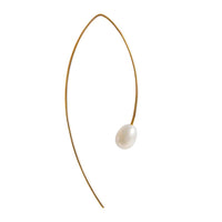 Pearl Curve Earrings - Gold