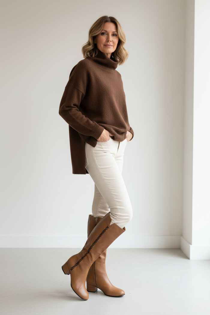 Django & Juliette - Bontia Chocolate & Caramel Knee High Boot