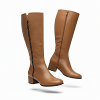 Django & Juliette - Bontia Chocolate & Caramel Knee High Boot