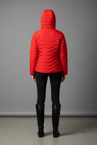Sabena - Red Padded Jacket with Faux Fur Llining