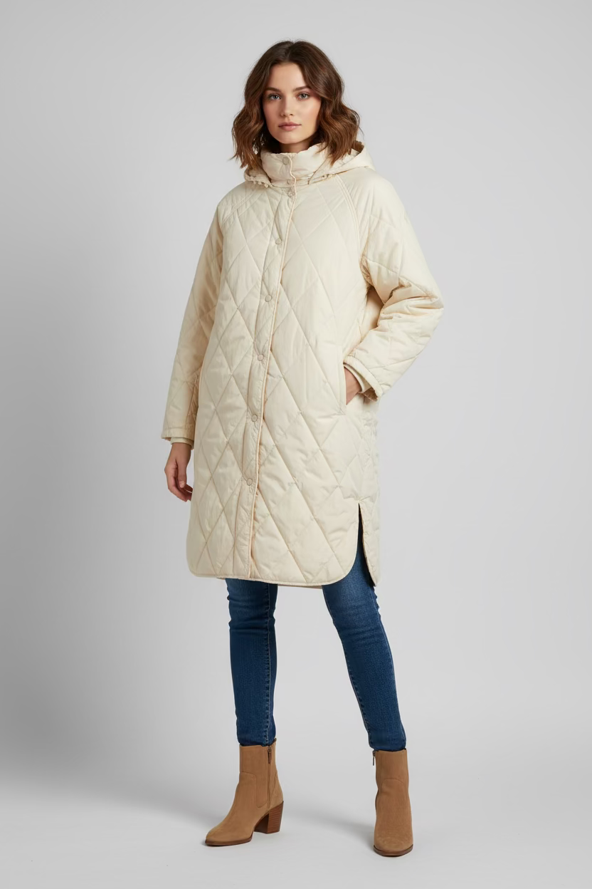 Sabena - Diamond Quilted Overcoat Puffer Coat