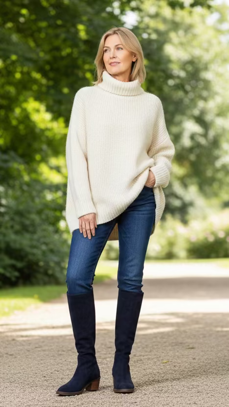 Django & Juliette - Langsat Microsuede Knee Length boot - Navy