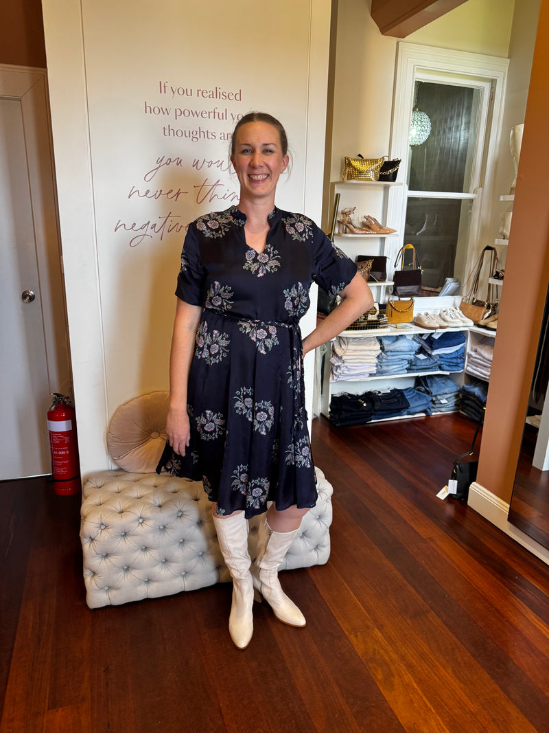 Lola - Georgia Silky Wreath Midi Dress