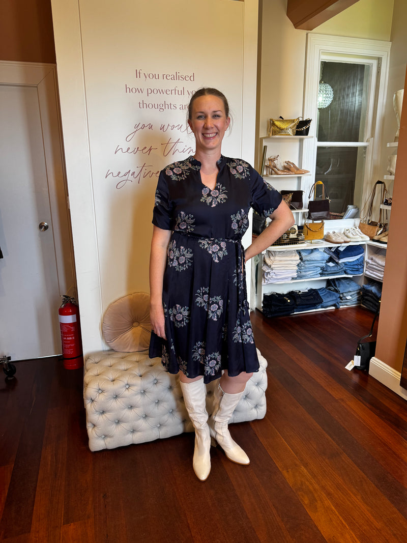Lola - Georgia Silky Wreath Midi Dress