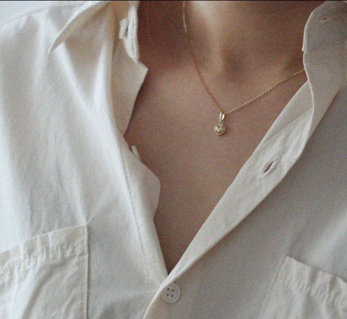 Heart Pendant - 925 silver & 14k Gold plated