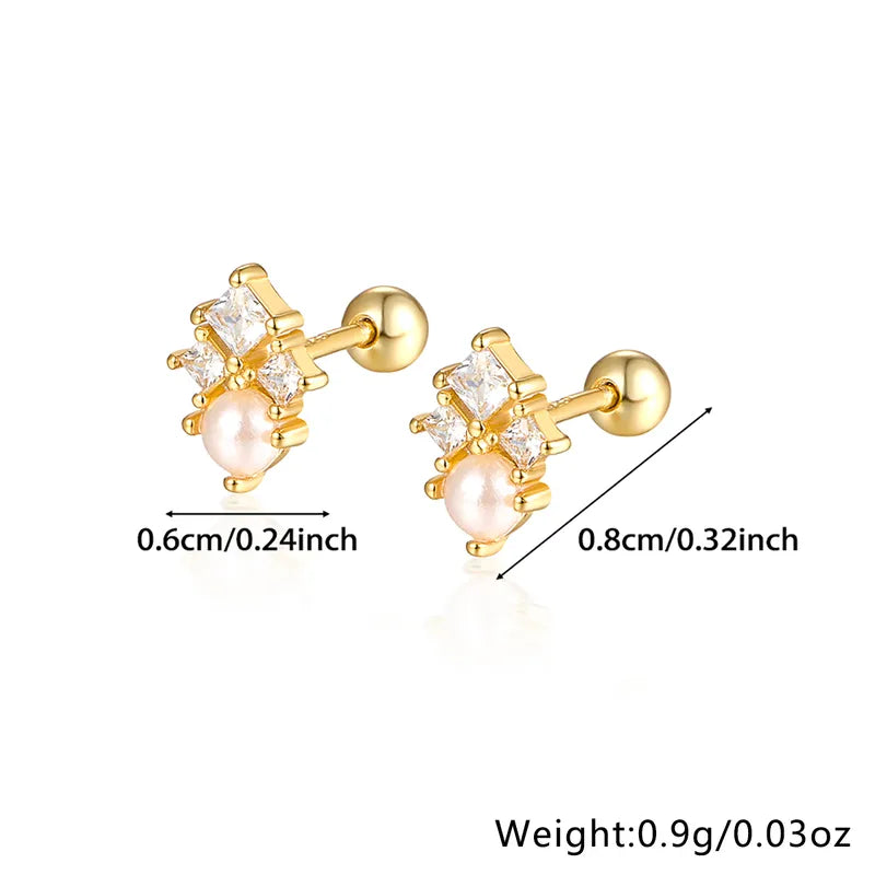 Geometric Screw Backs Ear Studs