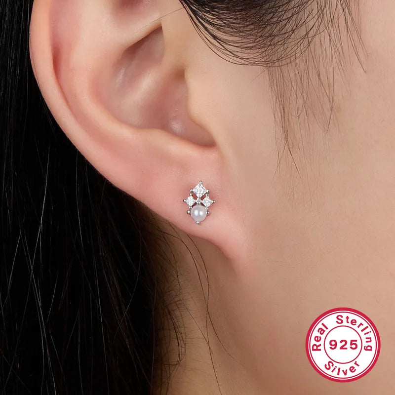 Geometric Screw Backs Ear Studs