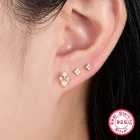 Geometric Screw Backs Ear Studs