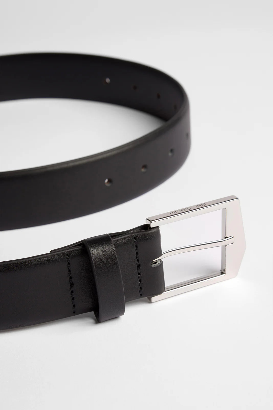 Elka - Leather Belt Black/Silver