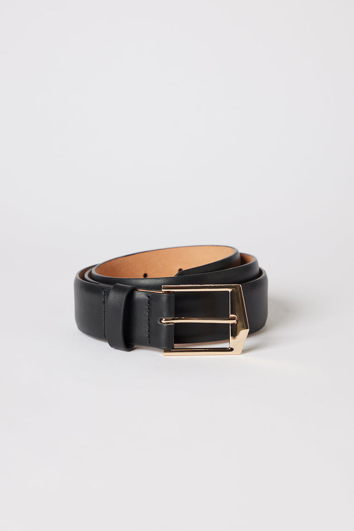 Elka - Ida Leather Belt Black & Gold