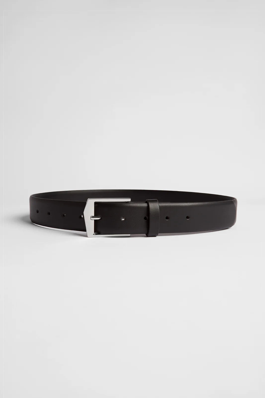 Elka - Leather Belt Black/Silver