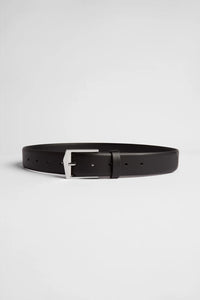 Elka - Leather Belt Black/Silver
