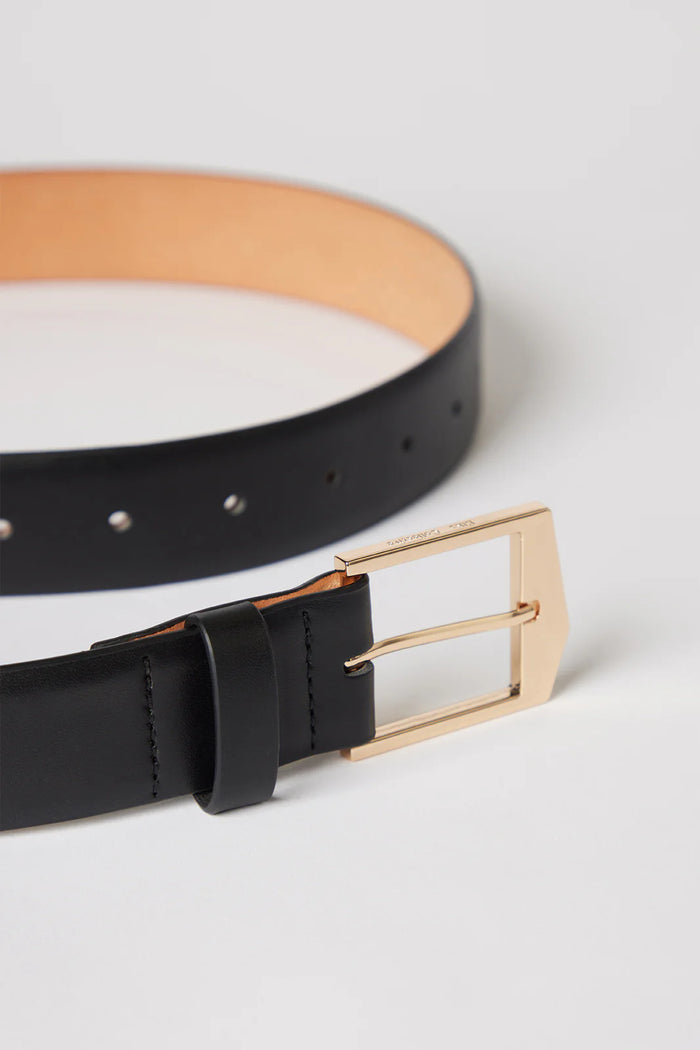 Elka - Leather Belt Black/Gold