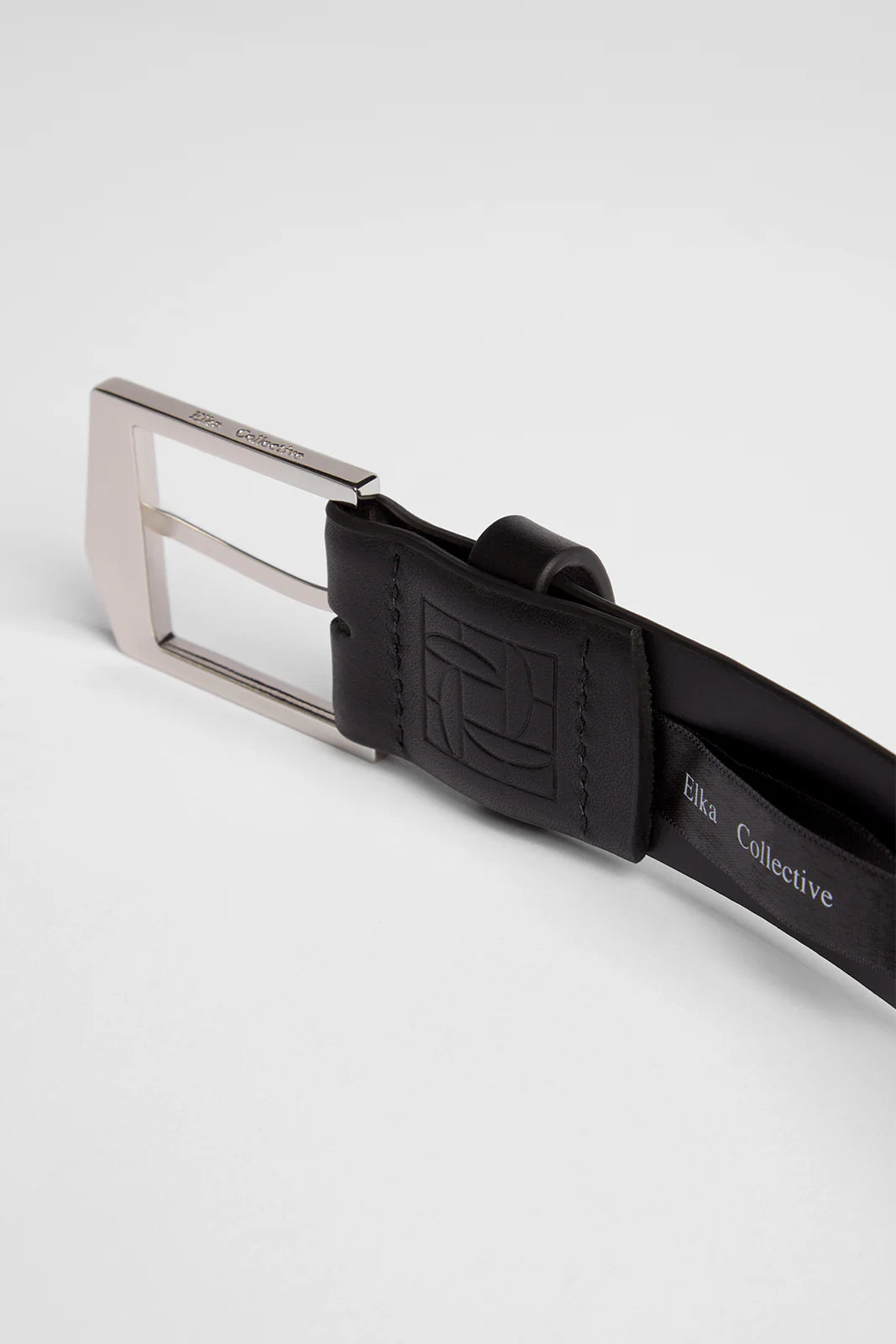 Elka - Leather Belt Black/Silver