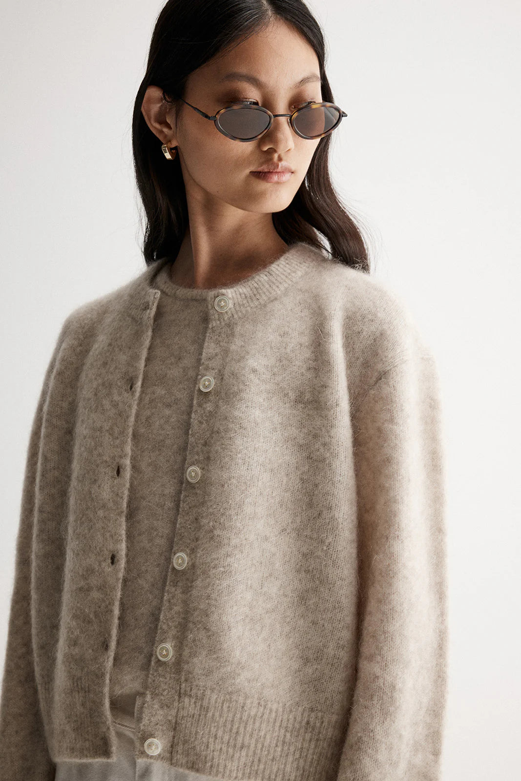 Elka - Abigail Knit Cardigan - Marle White
